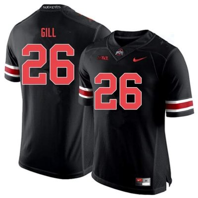 Men's Ohio State Buckeyes #26 Jaelen Gill Black Out Nike NCAA College Football Jersey Designated AAH5644ME